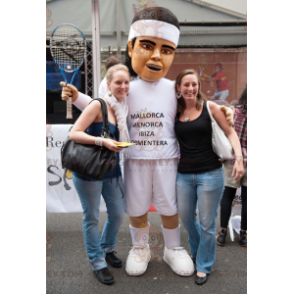 BIGGYMONKEY™ Sportsman Tennisser-mascottekostuum in witte