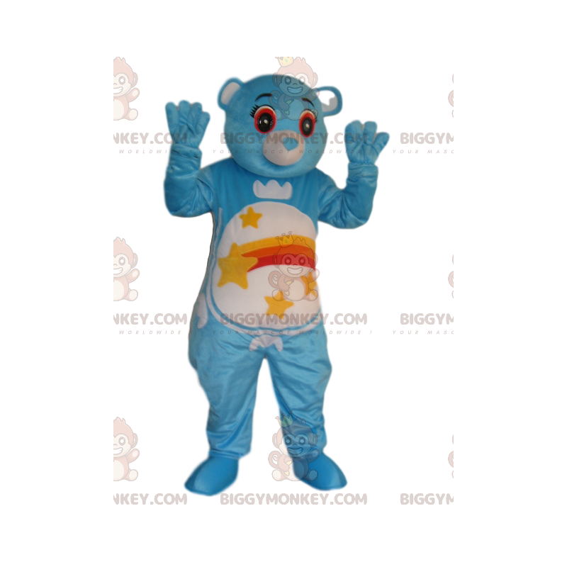 BIGGYMONKEY™ mascot costume blue bear bear with a shooting star