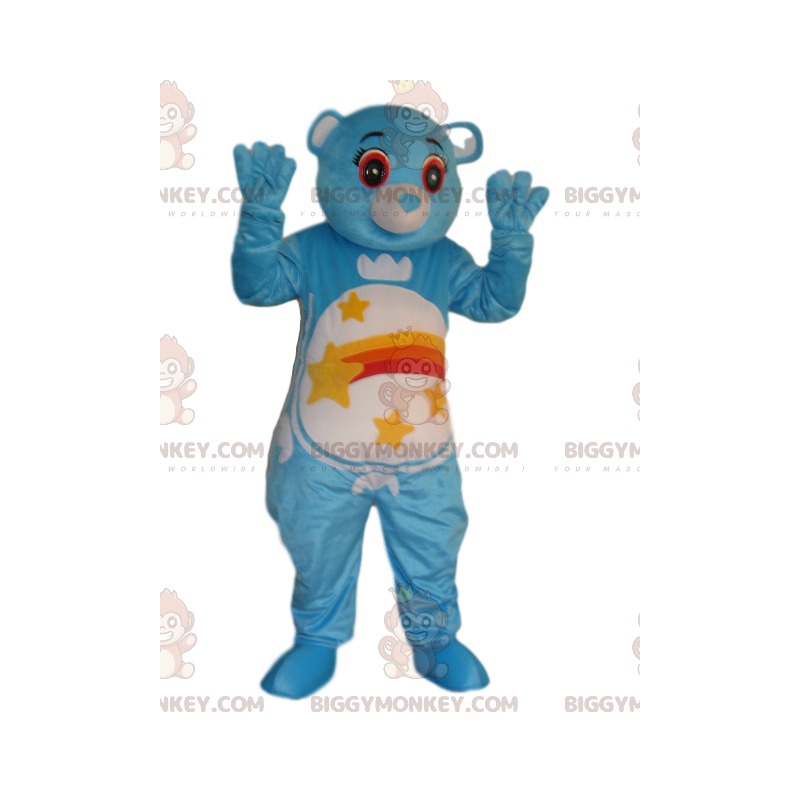BIGGYMONKEY™ maskotkostume blå bjørnebjørn med et stjerneskud