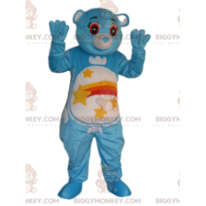 BIGGYMONKEY™ costume da mascotte orso blu orso con stella