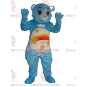 BIGGYMONKEY™ mascot costume blue bear bear with a shooting star