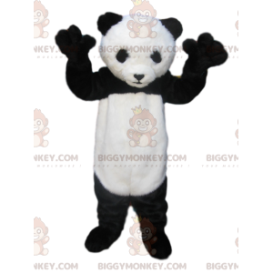 BIGGYMONKEY™ maskotkostume af sort og hvid panda med et kærligt