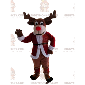 BIGGYMONKEY™ Reindeer Mascot Costume With Beautiful Red Nose –