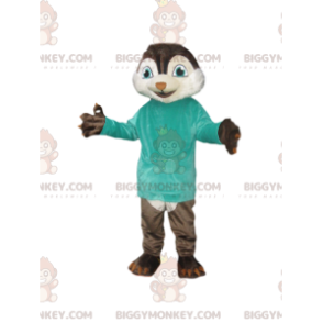 Squirrel BIGGYMONKEY™ Mascot Costume with Blue T-Shirt –