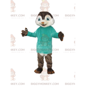 Traje de mascote de esquilo BIGGYMONKEY™ com camiseta azul –