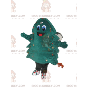 BIGGYMONKEY™ Costume da mascotte Albero verde-blu con grande