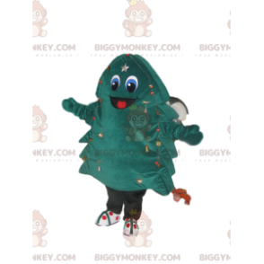 BIGGYMONKEY™ Costume da mascotte Albero verde-blu con grande