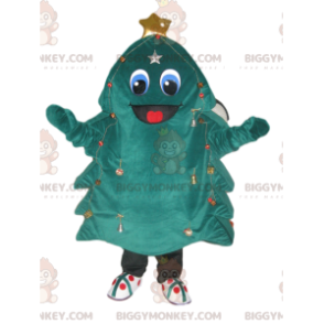 BIGGYMONKEY™ Costume da mascotte Albero verde-blu con grande