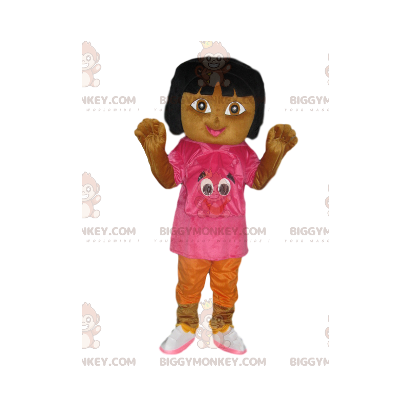 Dora the Explorer BIGGYMONKEY™ maskottiasu Fushia T-paidalla ja