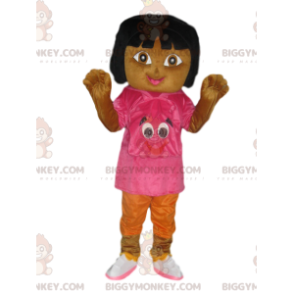Dora the Explorer BIGGYMONKEY™ Maskotdräkt med Fushia T-shirt
