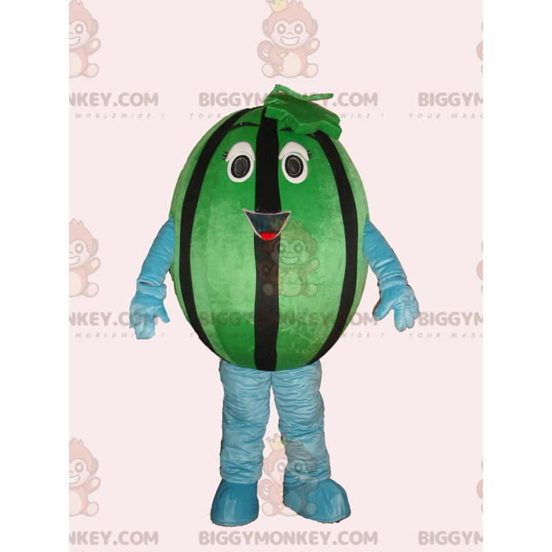 Costume de mascotte BIGGYMONKEY™ de pastèque verte et noire