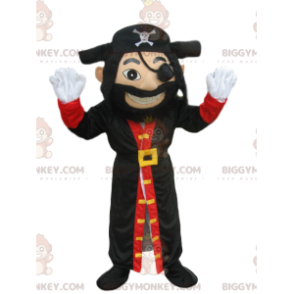 Kostým piráta BIGGYMONKEY™ maskota s velkým kabátem a pěkným