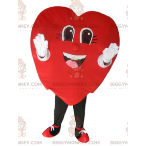 Very Smiling Red Velvet Heart BIGGYMONKEY™ Mascot Costume –