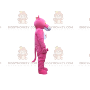 BIGGYMONKEY™ Maskotkostume Pink Panther med stor rød næse -