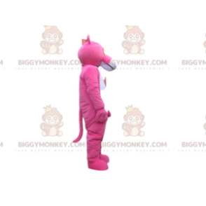 BIGGYMONKEY™ maskottiasu vaaleanpunainen pantteri isolla