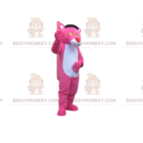 BIGGYMONKEY™ Mascot Costume Pink Panther with Big Red Nose –