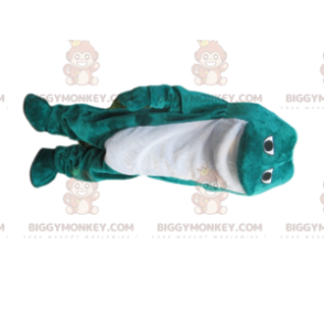 Costume de mascotte BIGGYMONKEY™ de grenouille bleue et blanche