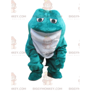 Kostium maskotka niebiesko-biała aksamitna żaba BIGGYMONKEY™ -