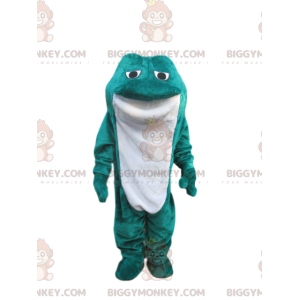 Blau-weißer Samtfrosch BIGGYMONKEY™ Maskottchen-Kostüm -