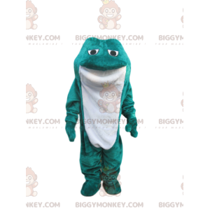 Costume de mascotte BIGGYMONKEY™ de grenouille bleue et blanche