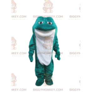 Costume de mascotte BIGGYMONKEY™ de grenouille bleue et blanche