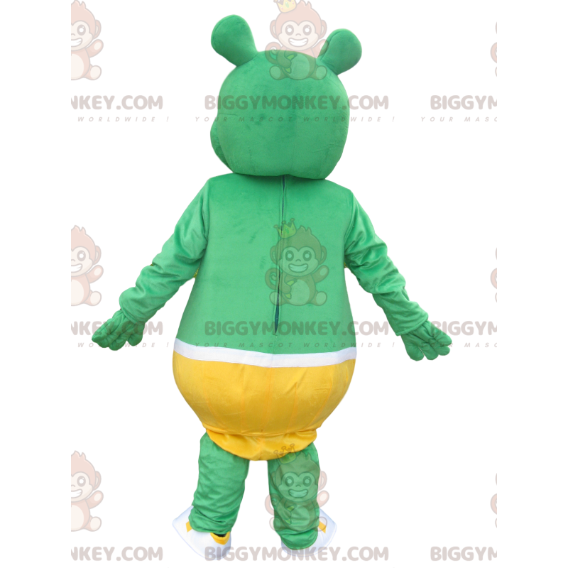 BIGGYMONKEY™ Maskottchen-Kostüm Kleiner grüner Bär mit gelben