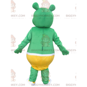 BIGGYMONKEY™ Maskotdräkt Liten grön björn med gula