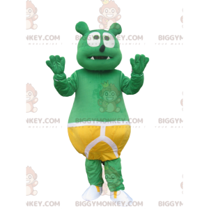 BIGGYMONKEY™ Mascottekostuum Kleine groene beer met gele