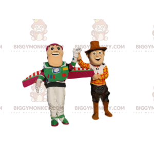 Toy Story Buzz Lightyear en Woodie BIGGYMONKEY™ mascottekostuum