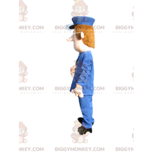 Traje de mascote de boneco de neve BIGGYMONKEY™ com terno azul