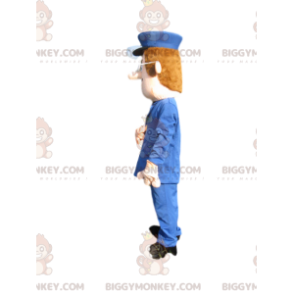 Traje de mascote de boneco de neve BIGGYMONKEY™ com terno azul