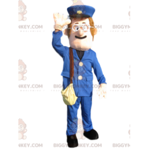 Snowman BIGGYMONKEY™ Mascot Costume with Blue Suit and Cap –