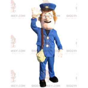 Traje de mascote de boneco de neve BIGGYMONKEY™ com terno azul