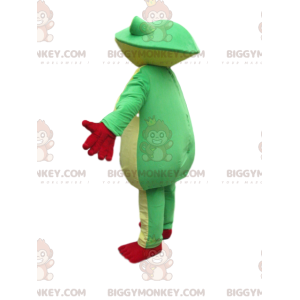 BIGGYMONKEY™-mascottekostuum van groene en gele kikker met