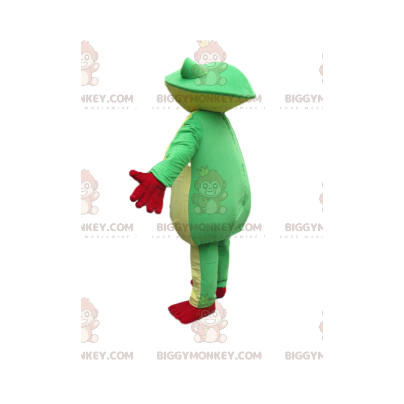 BIGGYMONKEY™ Maskottchen-Kostüm aus grünem und gelbem Frosch
