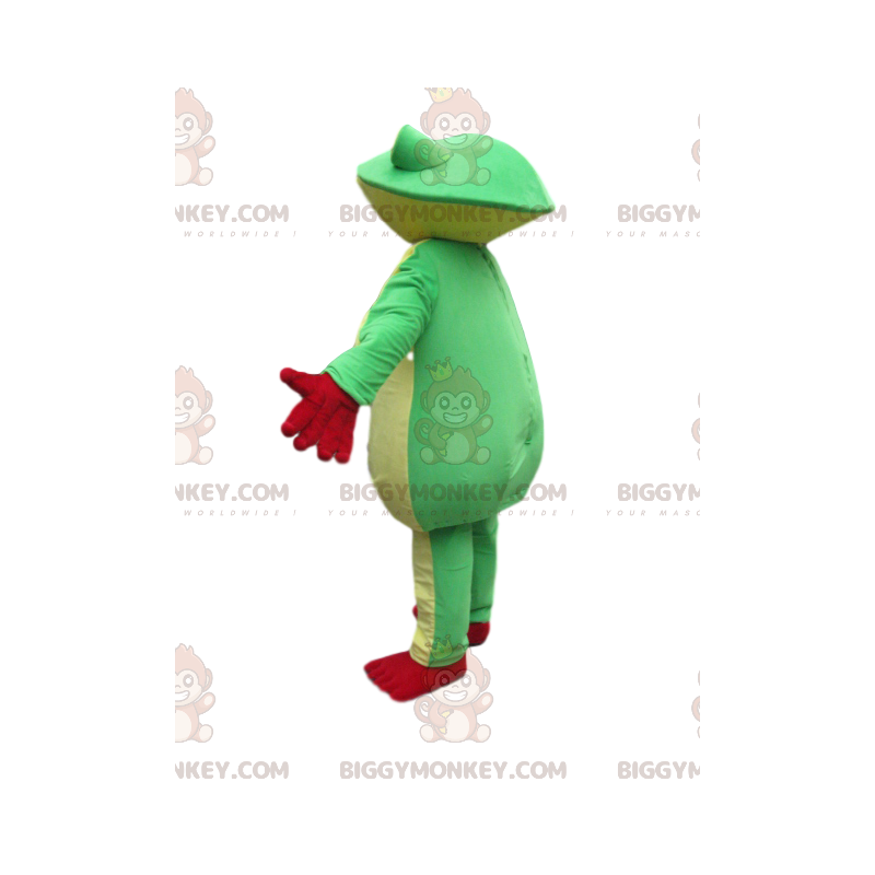 Costume de mascotte BIGGYMONKEY™ de grenouille verte et jaune