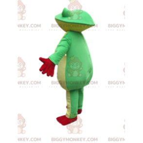 BIGGYMONKEY™ Maskottchen-Kostüm aus grünem und gelbem Frosch