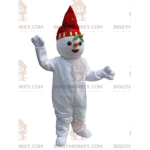 Costume de mascotte BIGGYMONKEY™ de bonhomme de neige avec un