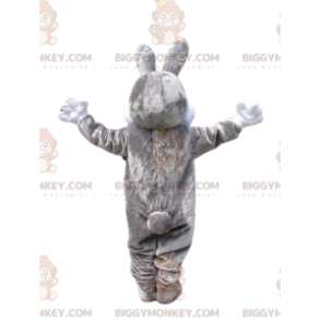 BIGGYMONKEY™ Mascot Costume Gray and White Rabbit With Big