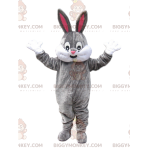 BIGGYMONKEY™ Costume da mascotte Coniglio grigio e bianco con