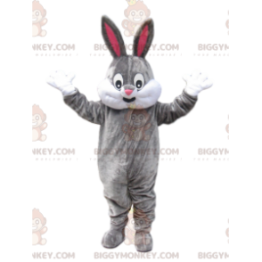 BIGGYMONKEY™ Mascot Costume Gray and White Rabbit With Big