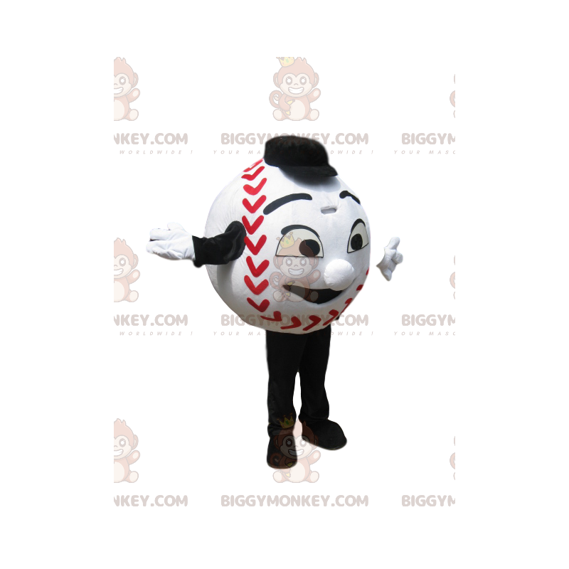 Big Smile White Baseball BIGGYMONKEY™ Mascot Costume –