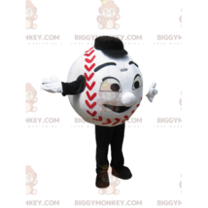 Big Smile White Baseball BIGGYMONKEY™ Maskottchen Kostüm -