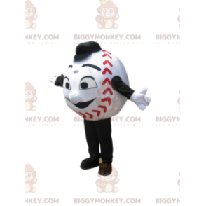 Big Smile White Baseball BIGGYMONKEY™ mascottekostuum -