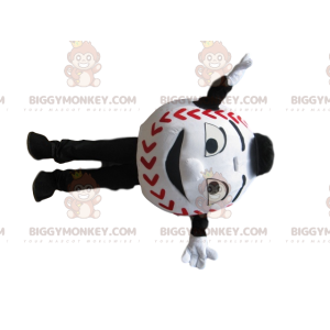 Disfraz de mascota BIGGYMONKEY™ de Big Smile de béisbol blanco