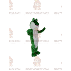 Costume de mascotte BIGGYMONKEY™ de grenouille verte et blanche