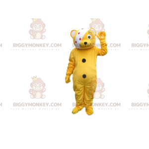 Big Orange Teddy BIGGYMONKEY™ Maskottchen-Kostüm mit Bandage -