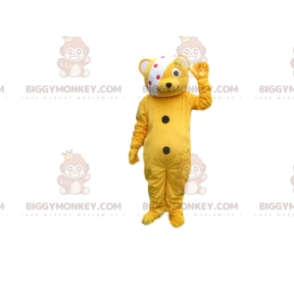 Big Orange Teddy BIGGYMONKEY™ maskotdräkt med bandage -