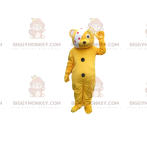 Big Orange Teddy BIGGYMONKEY™ Maskottchen-Kostüm mit Bandage -