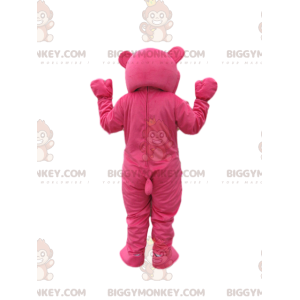 Traje de mascote BIGGYMONKEY™ de ursinhos fúcsia com linhas na